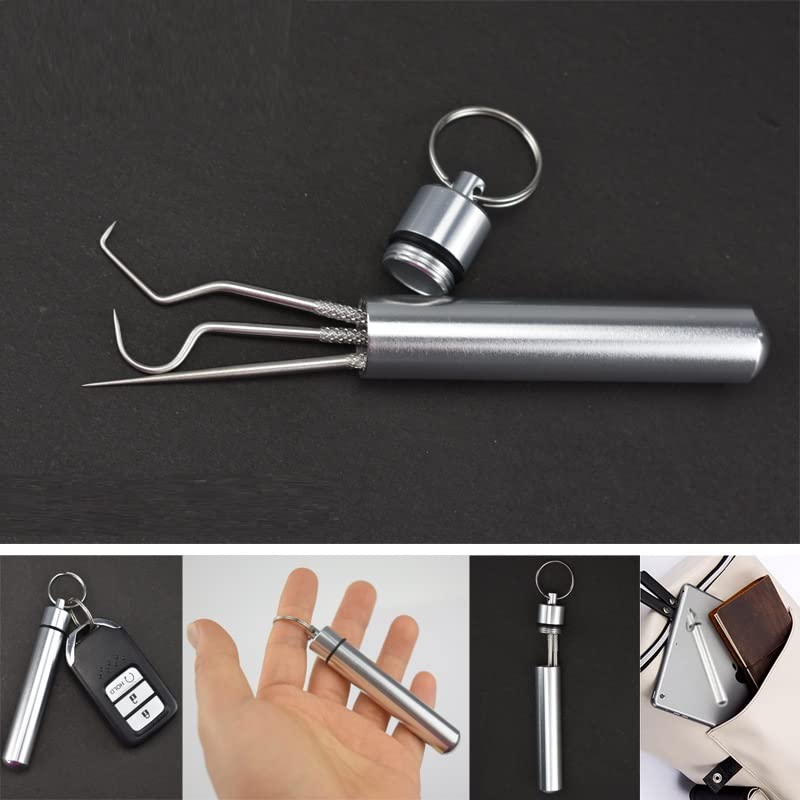 MAYCREATE Dental Tools, 6 in 1 Stainless Steel Teeth Cleaning Tool Kit, Stainless Steel Toothpicks Teeth Cleaning Picks Flosser for Teeth Braces Cleaning Tools Reuseable Toothpicks MAYCREATE Dental Tools, 6 in 1 Stainless Steel Teeth Cleaning Tool Kit, Stainless Steel Toothpicks Teeth Cleaning Picks Flosser for Teeth Braces Cleaning Tools Reuseable Toothpicks